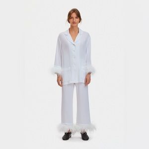 Sleeper Party Pajamas Set in White Size Small